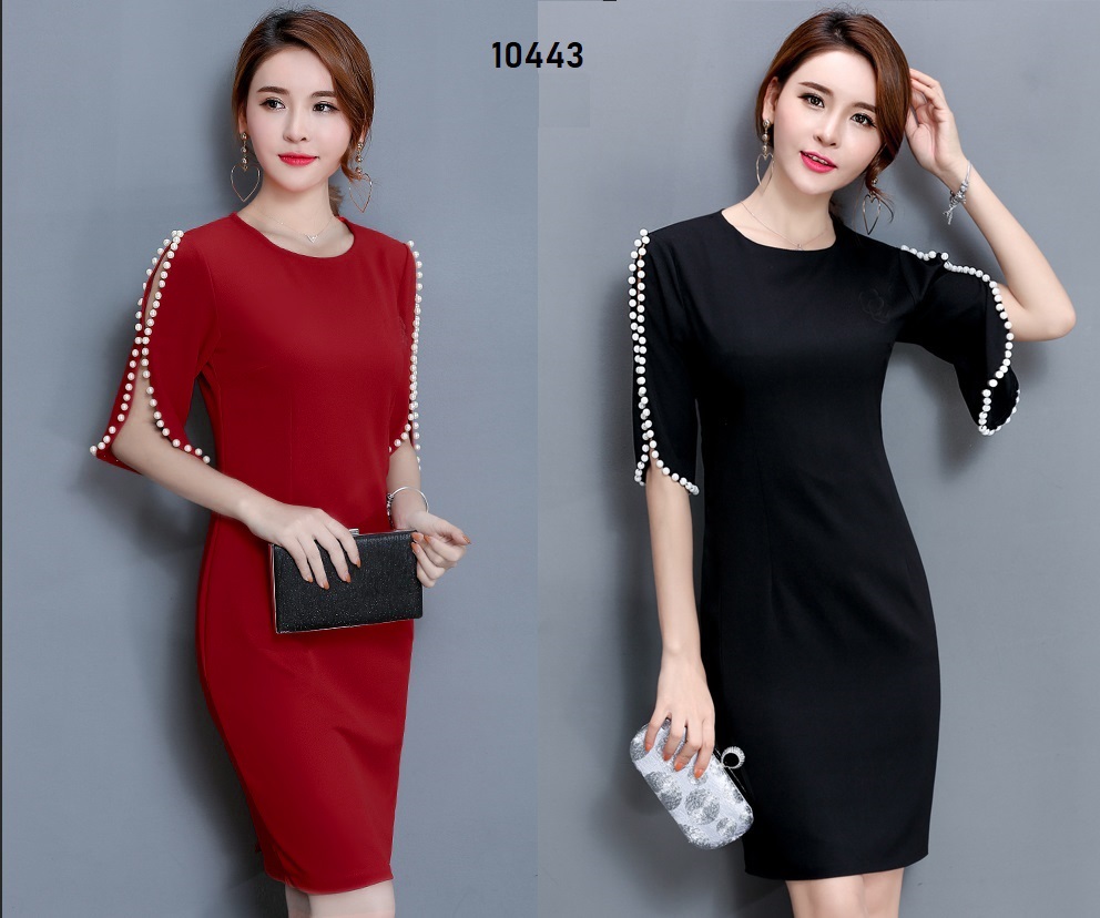 10443-Đầm body tay kết  hạt ( thun nhật , khóa sau)_thumbnail_1