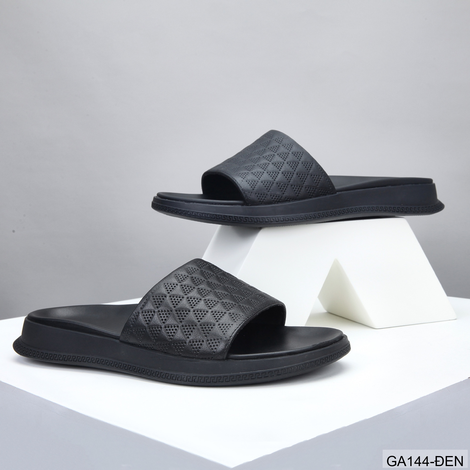 GA144 - Dép nam da thật đế cao su thoáng khí, kiểu dáng thời trang dễ phối đồ màu đen_thumbnail_4