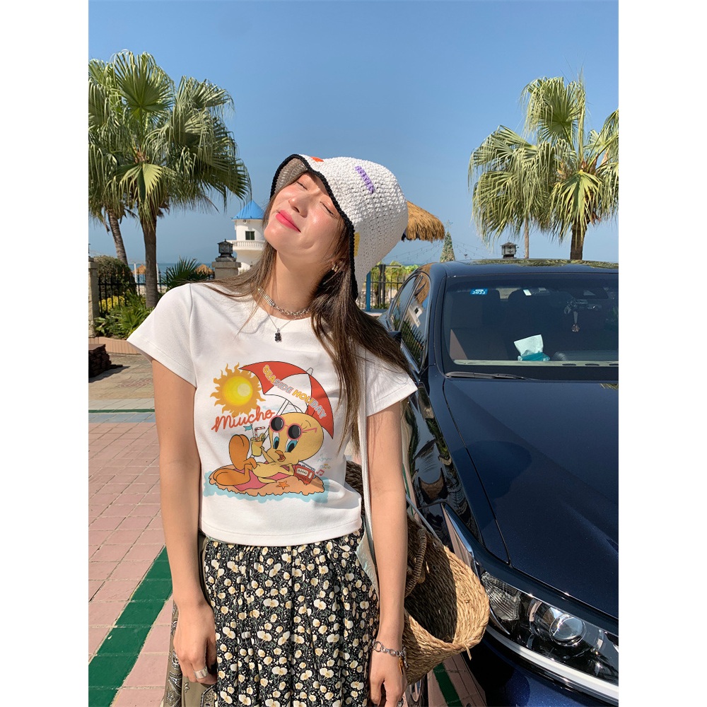 Áo thun baby tee form ôm dễ thương mùa hè ABD1051 Miucho tay ngắn Cổ tròn hotrend in artwork_thumbnail_3