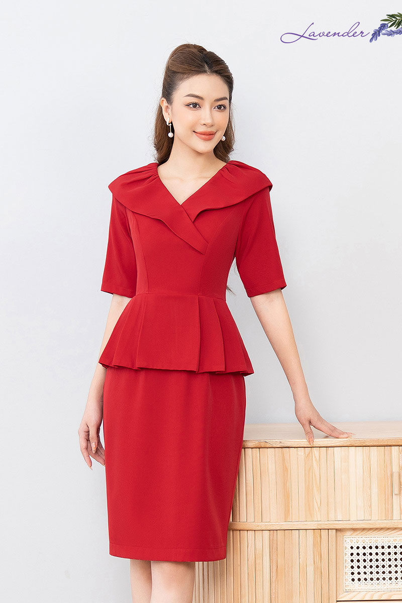 Đầm ôm peplum cổ choàng D2446_thumbnail_7