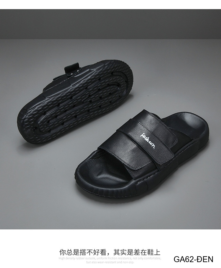 GA62 - Dép xỏ ngón nam phong cách Hàn, đế cao su êm ái, chất liệu da bò, 3 màu Trắng Xanh Lá Đen_thumbnail_21