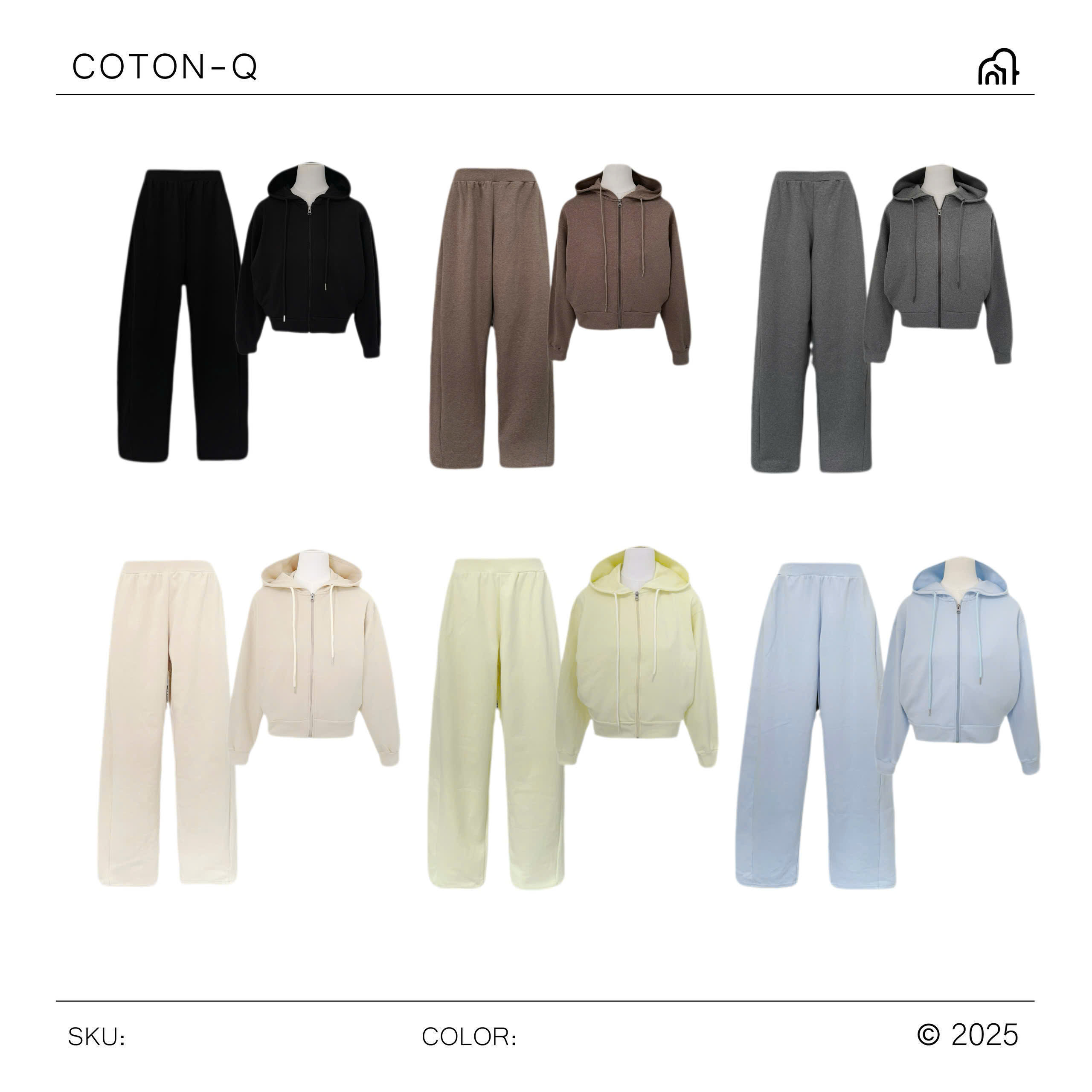 HJ119 Set áo khoác có nón + quần thun dài ( NU )