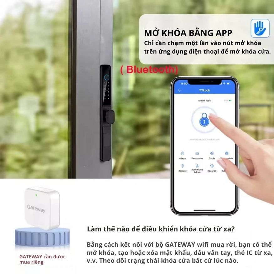 Khóa Thông Minh Kachi MK42 - Chuyên Dụng Cửa Nhôm Xingfa, Cửa Kính | Mở Khóa Qua App Tuya, Vân Tay, Thẻ Từ | Chống Nước IP65_thumbnail_3