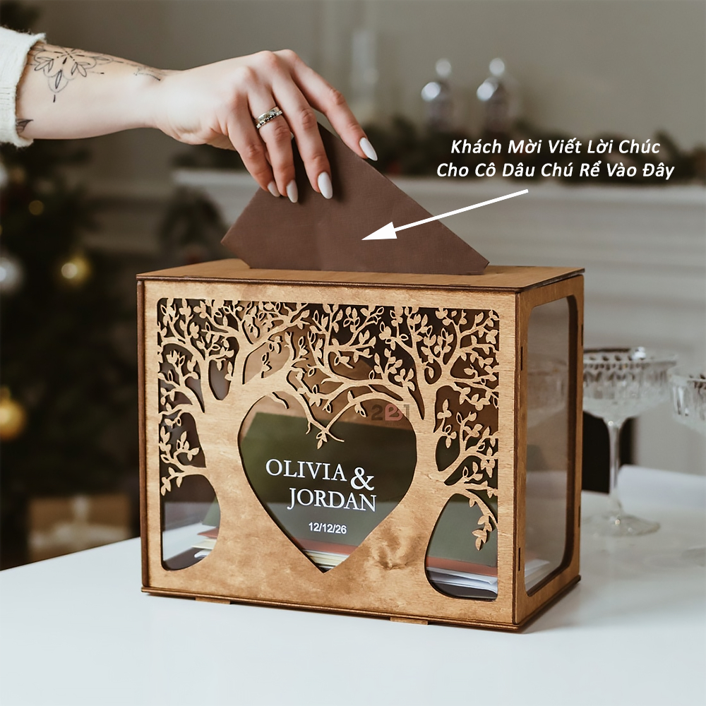 Hộp Thả Lời Chúc Đám Cưới, Sự Kiện, Công Ty, Sinh Nhật - (Size tính theo chiều ngang)_thumbnail_8