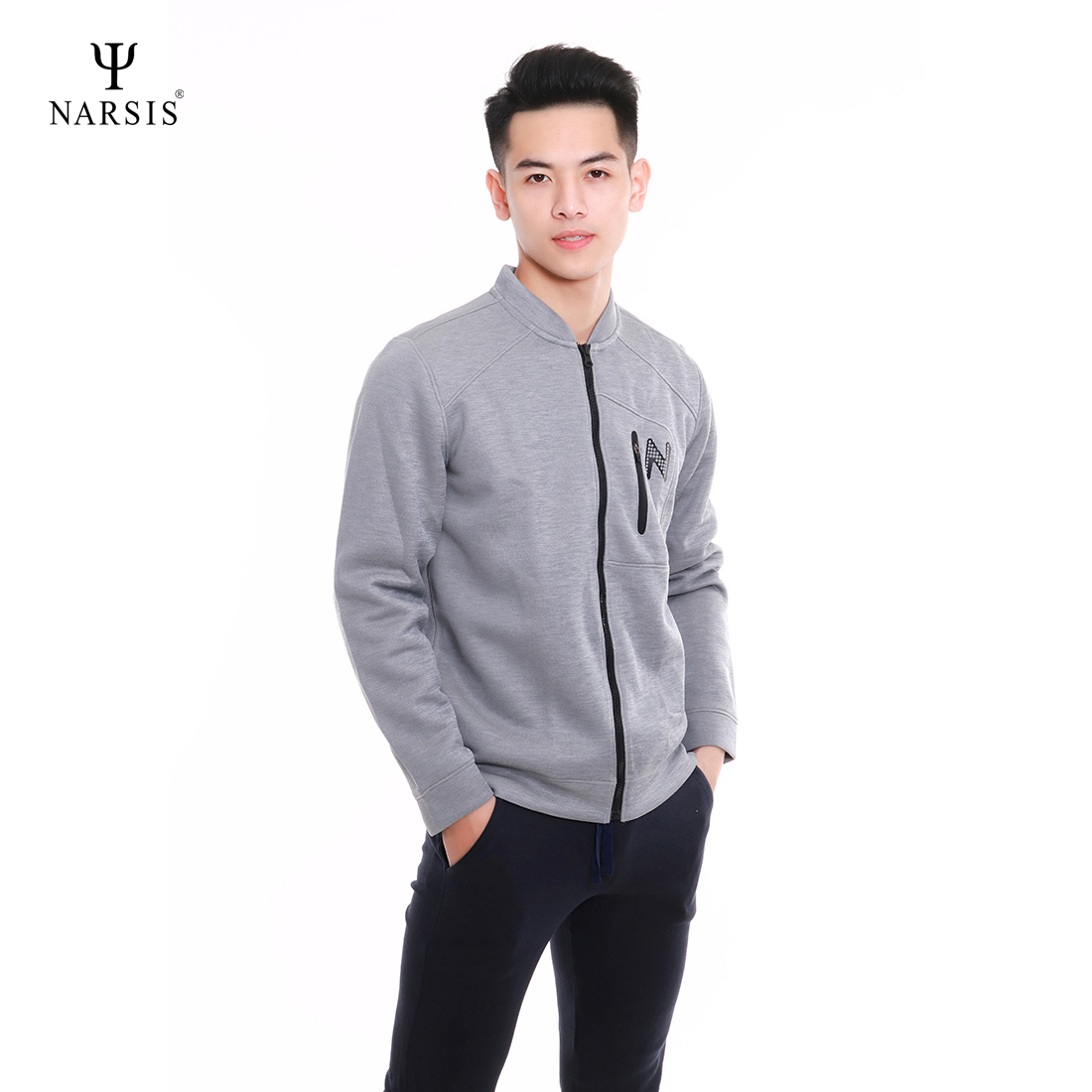 ÁO KHOÁC NAM D8082 NARSIS CHẤT LIỆU THOÁNG MÁT, DỄ CHỊU, THOẢI MÁI CẢ NGÀY, DỄ VẬN ĐỘNG_thumbnail_2