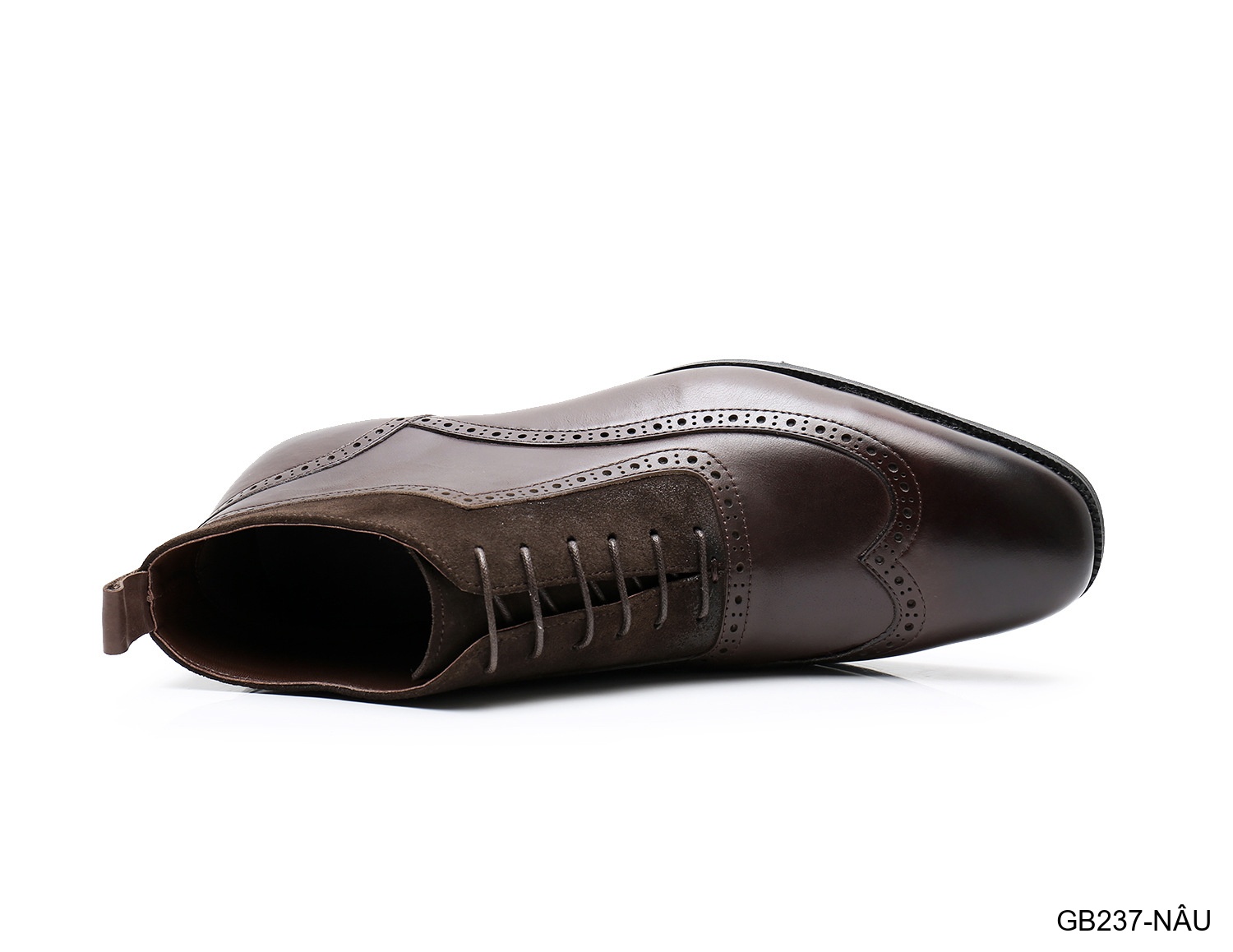 GB237 - Giày Chelsea Nam Da Bò Phong Cách Anh Quốc Đế Cao Su Chống Trượt Màu Đen Nâu_thumbnail_19