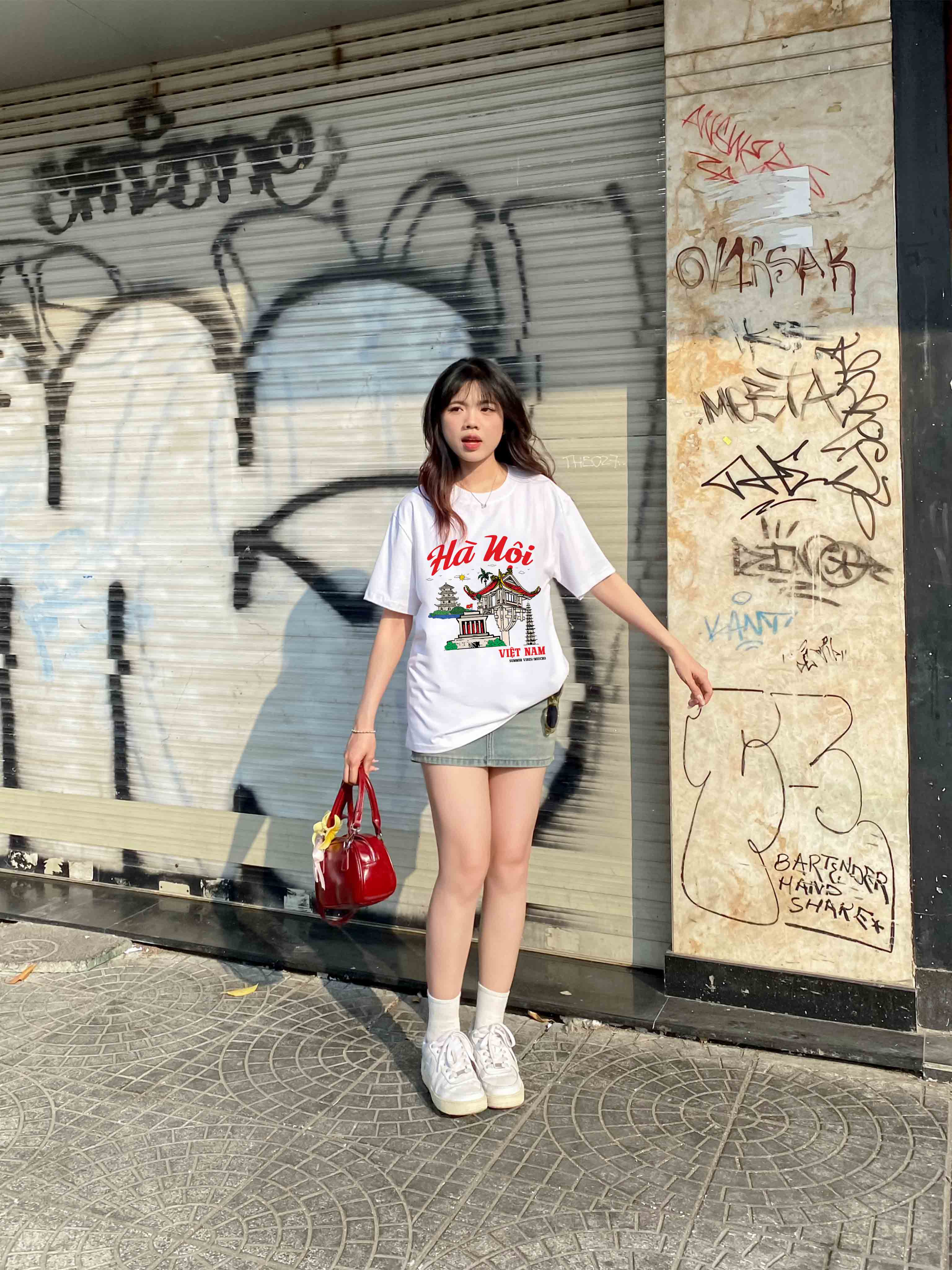 Áo thun du lịch Hà Nội ATD1264 Miucho vải cotton thoáng mát in mix_thumbnail_4