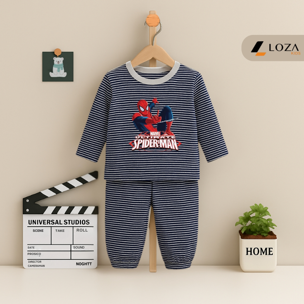 Bộ thu đông kẻ bé trai in hình SPIDERMAN - Loza Kids TK563-564_thumbnail_2