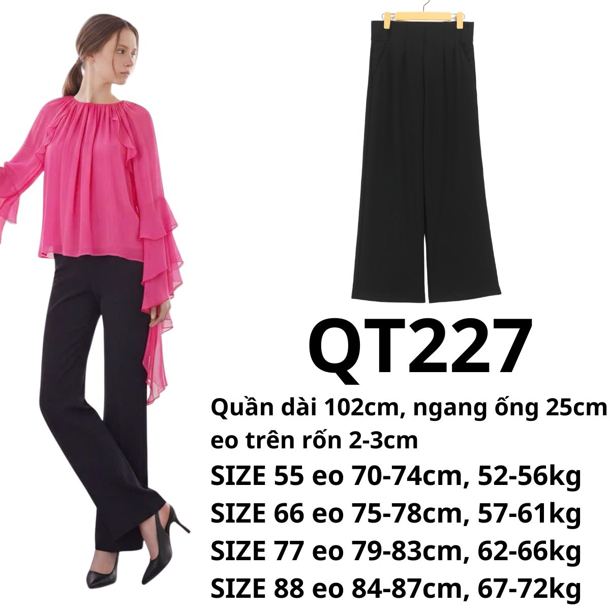 QT227 - Quần tây đen Hàn