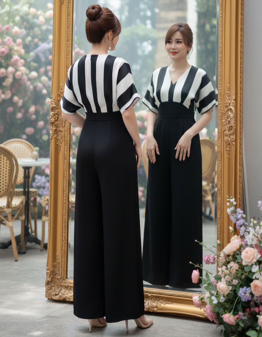 Jumpsuit dài ống rộng phối sọc sang chảnh_thumbnail_6