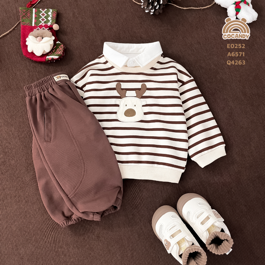 Áo dài NÂU kẻ BE phối tuần lộc_thumbnail_1