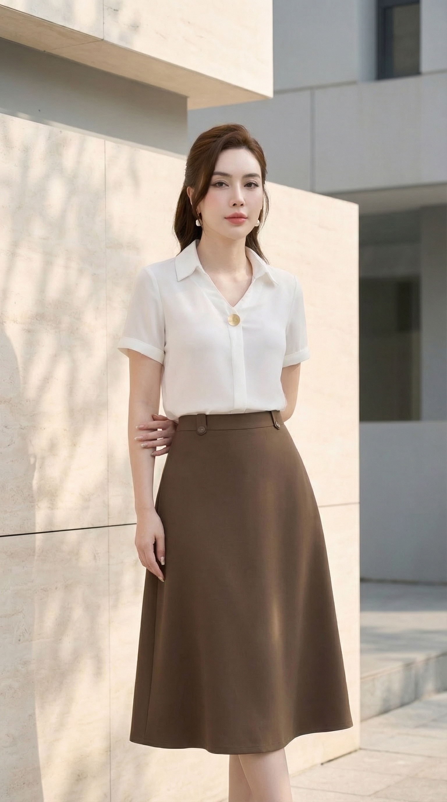 Áo sơ mi TRALI 26100 màu trắng