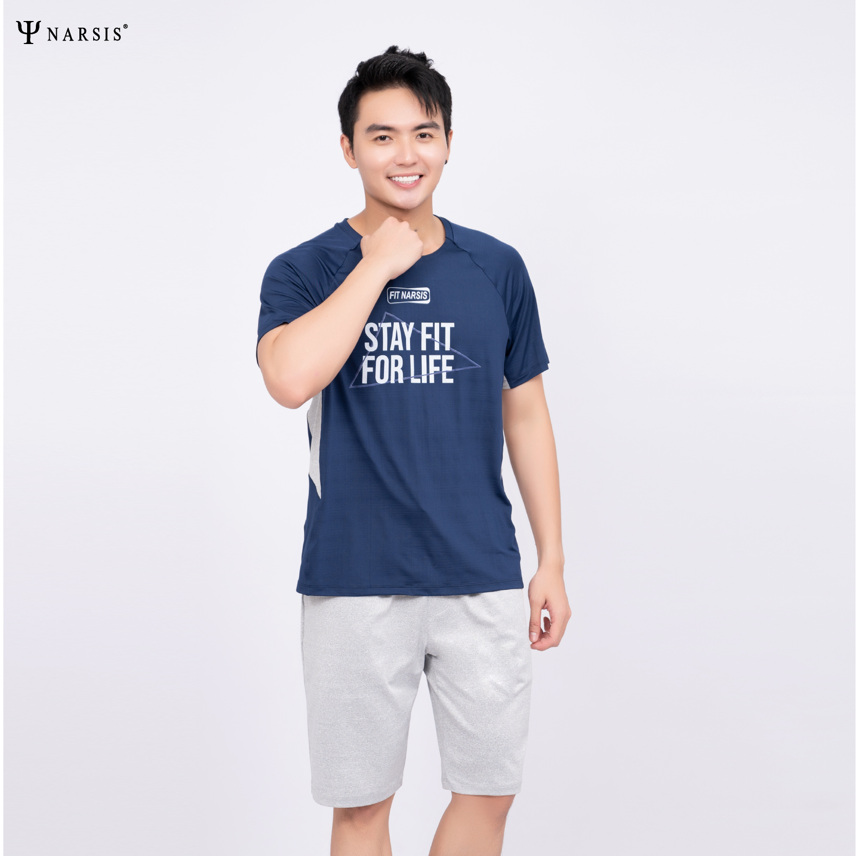 BỘ HÈ THỂ THAO GHI NAVY NAM VẢI THÔNG HƠI E23008 E23009 NARSIS CHẤT LIỆU THOÁNG MÁT, DỄ CHỊU, THO..._thumbnail_2