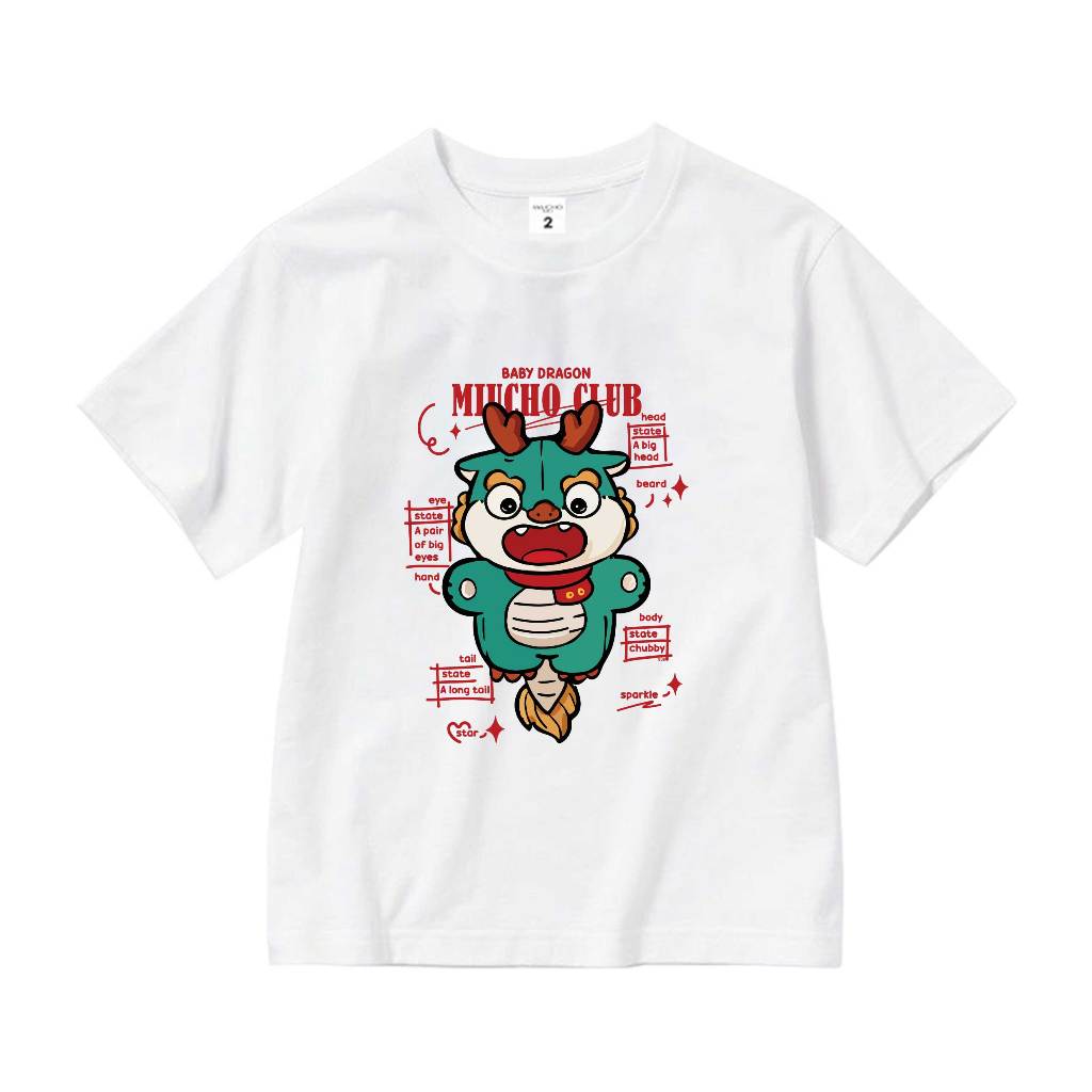 Áo thun tết cho bé màu đỏ form rộng thoáng mát AED908 Miucho Kid 100% vải cotton basic in mix_thumbnail_7