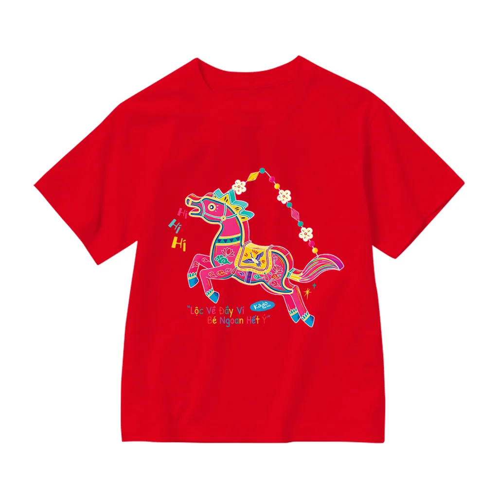 Áo thun bé gái Kado vải cotton thoáng mát mềm mại thoải mái Tết Bính Ngọ in mix 2859_thumbnail_13