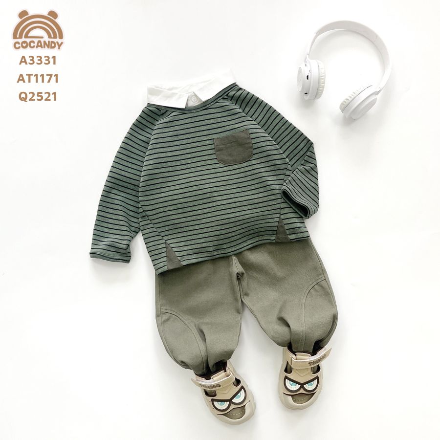 Áo dài XANH RÊU kẻ ĐEN_thumbnail_0