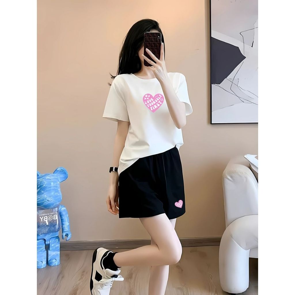 Đồ bộ nữ mùa hè gồm áo thun form rộng và quần đùi cotton - Set đồ nữ thời trang -  LOZA G0288_thumbnail_0