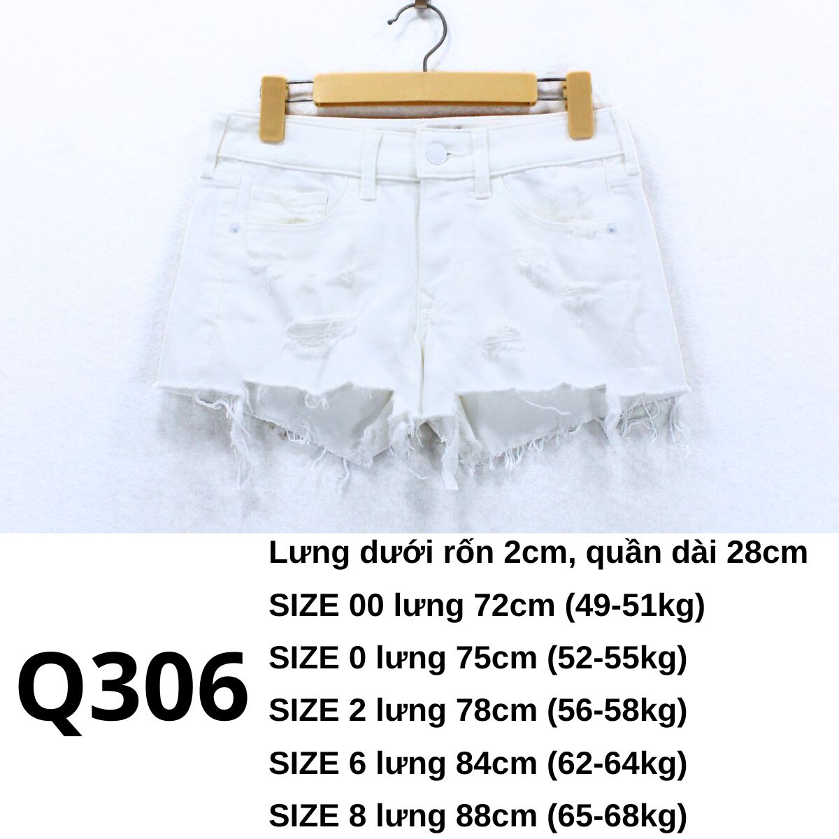 Q306 - QUẦN SHORT JEAN TRẮNG
