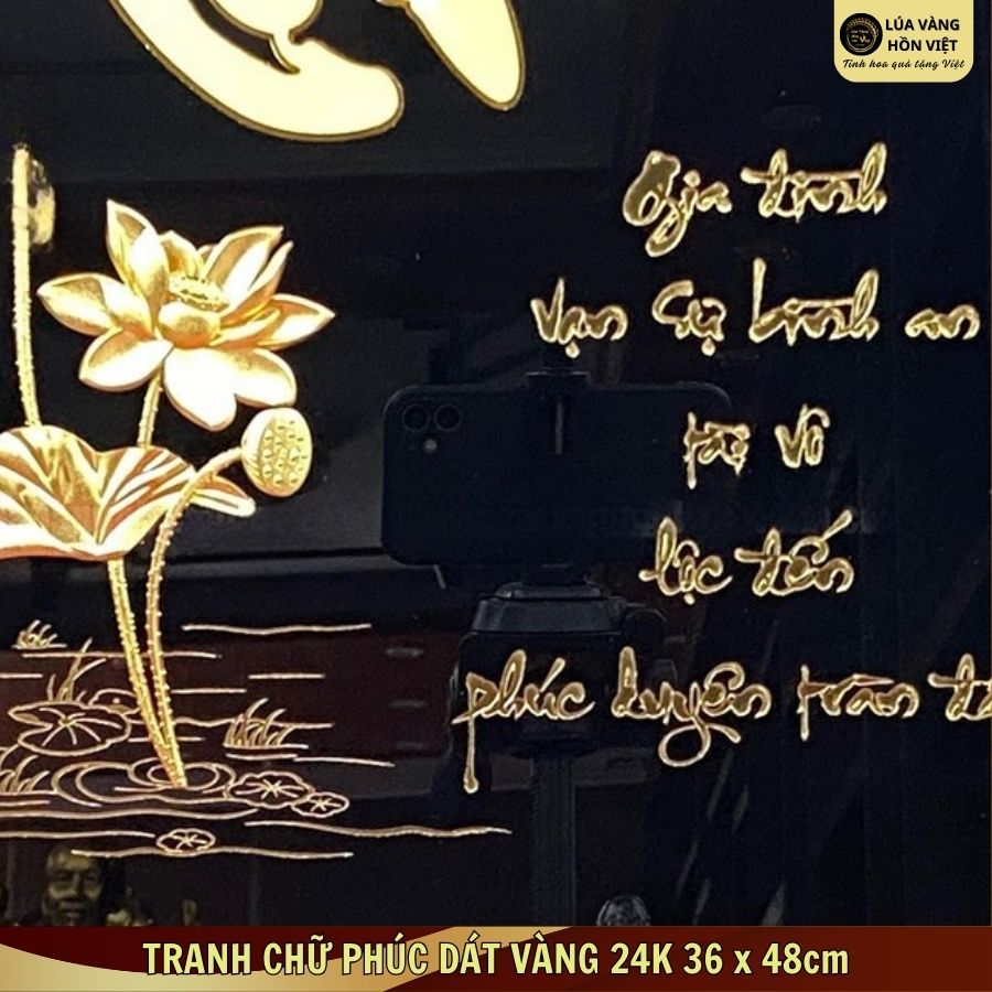 TRANH CHỮ PHÚC DÁT VÀNG 24K 36x48cm_thumbnail_3