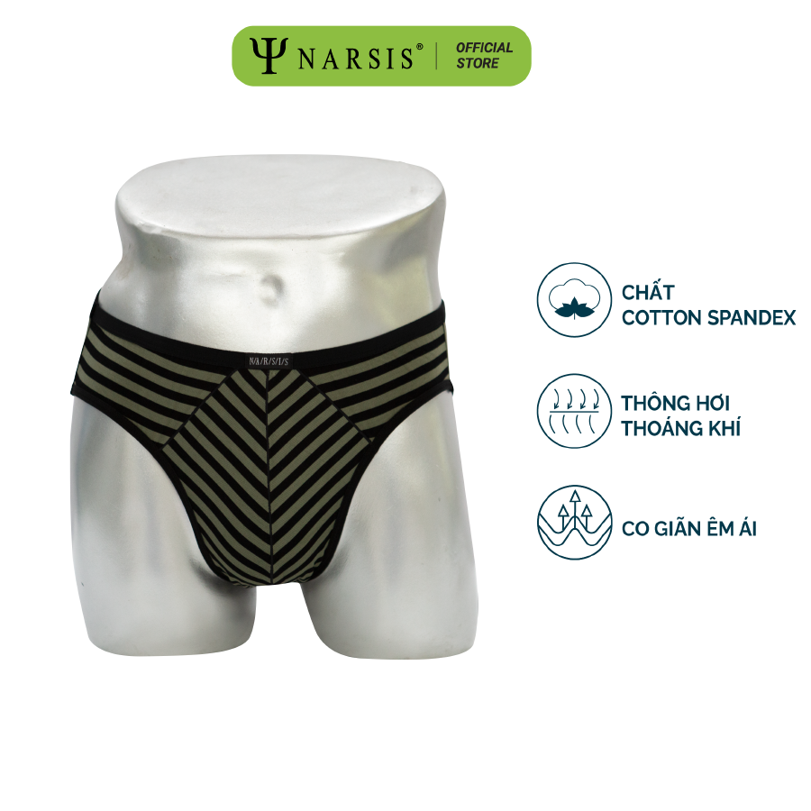 QUẦN SỊP NAM KẺ XANH RÊU - BAMBOO CO GIÃN 4 CHIỀU CÓ LỚP LÓT KHÁNG KHUẨN KHỬ MÙI - C23005 NARSIS ..._thumbnail_3