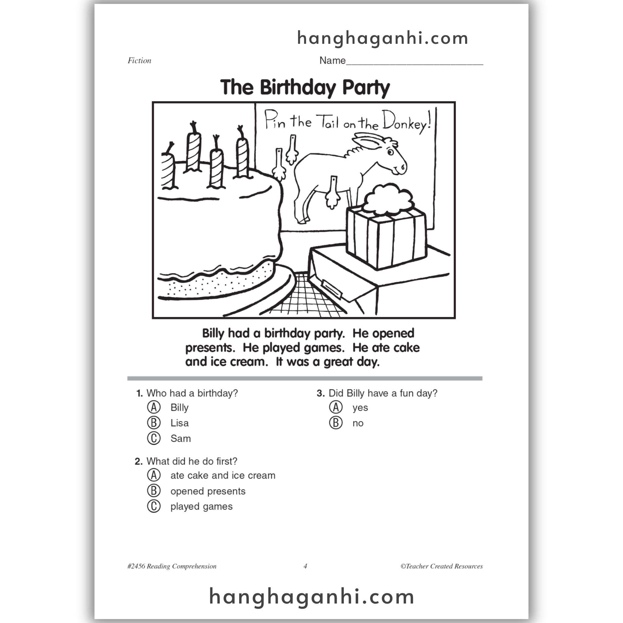 Reading Comprehension Grade 1 Teacher Created Resources, sách đọc hiểu lớp 1_thumbnail_14