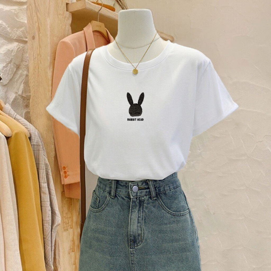 [Form vừa] Áo phông nữ màu trắng in hình dễ thương phong cách Hàn Quốc - Áo thun nữ Loza G0152_thumbnail_9