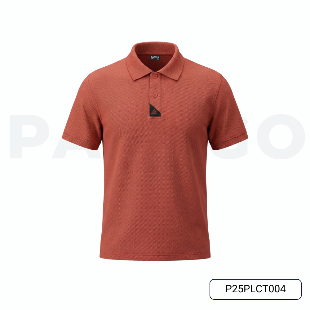 Áo polo cao cấp PAPAGO nam Trung niên vải cotton kim cương form rộng thêu logo trụ áo - P25PLCT004
