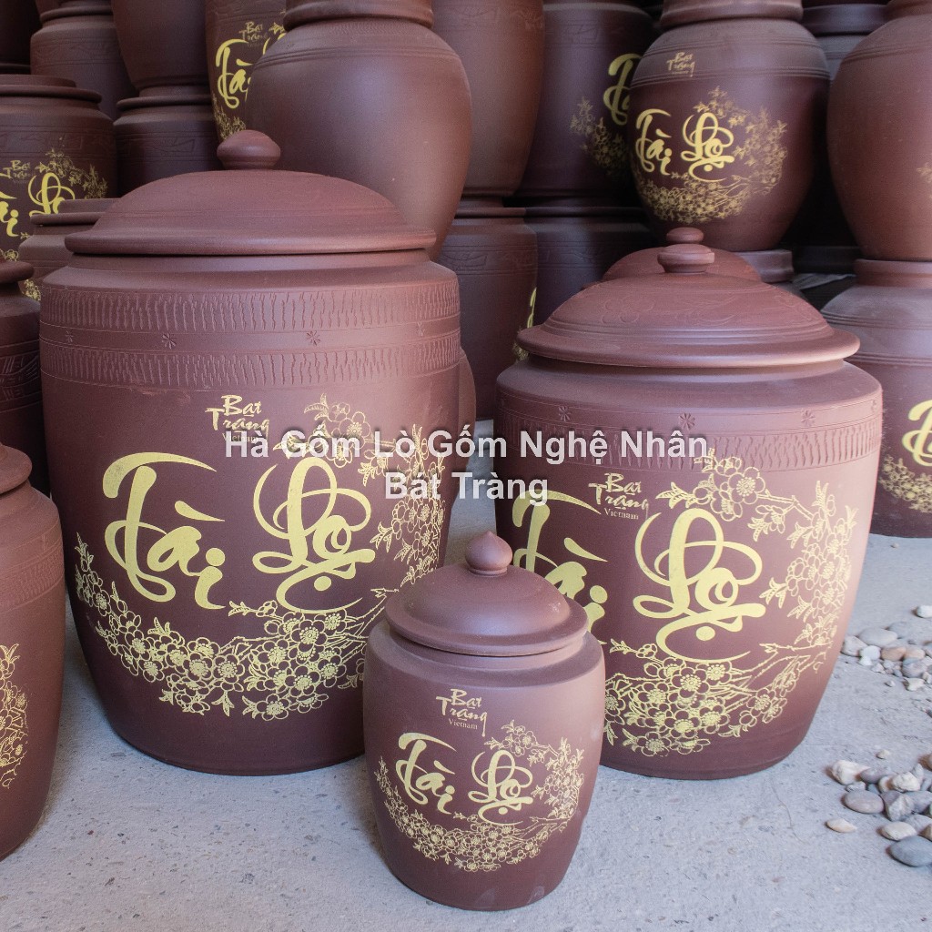 Hũ Gạo Loại 1 - Chum Gạo - Bình Đựng Gạo Sành Gốm Bát Tràng KHÔNG MEN 10kg 15kg 20kg Tài Lộc Hãng Kỹ_thumbnail_1