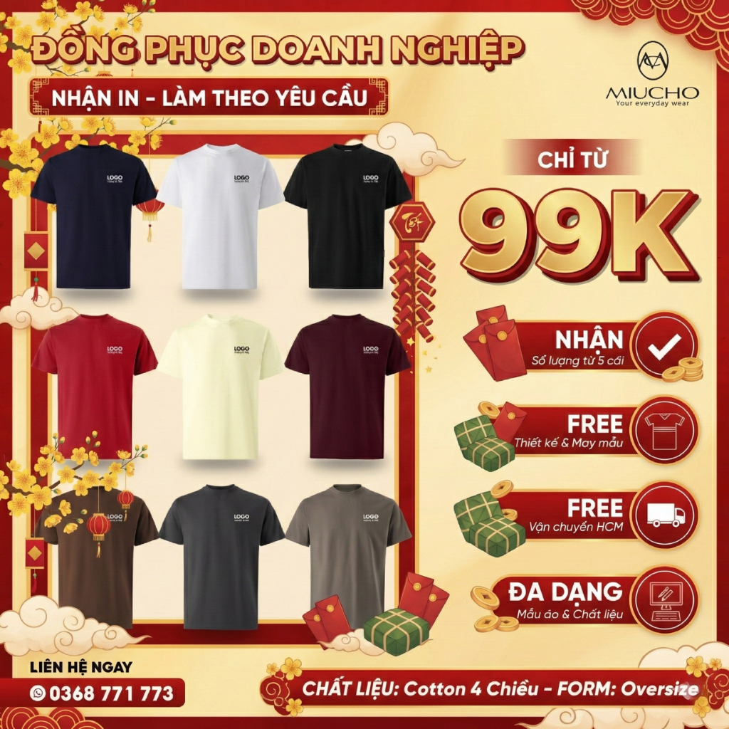 Áo thun form rộng vải 2 C 250 gsm ATT02 Miucho