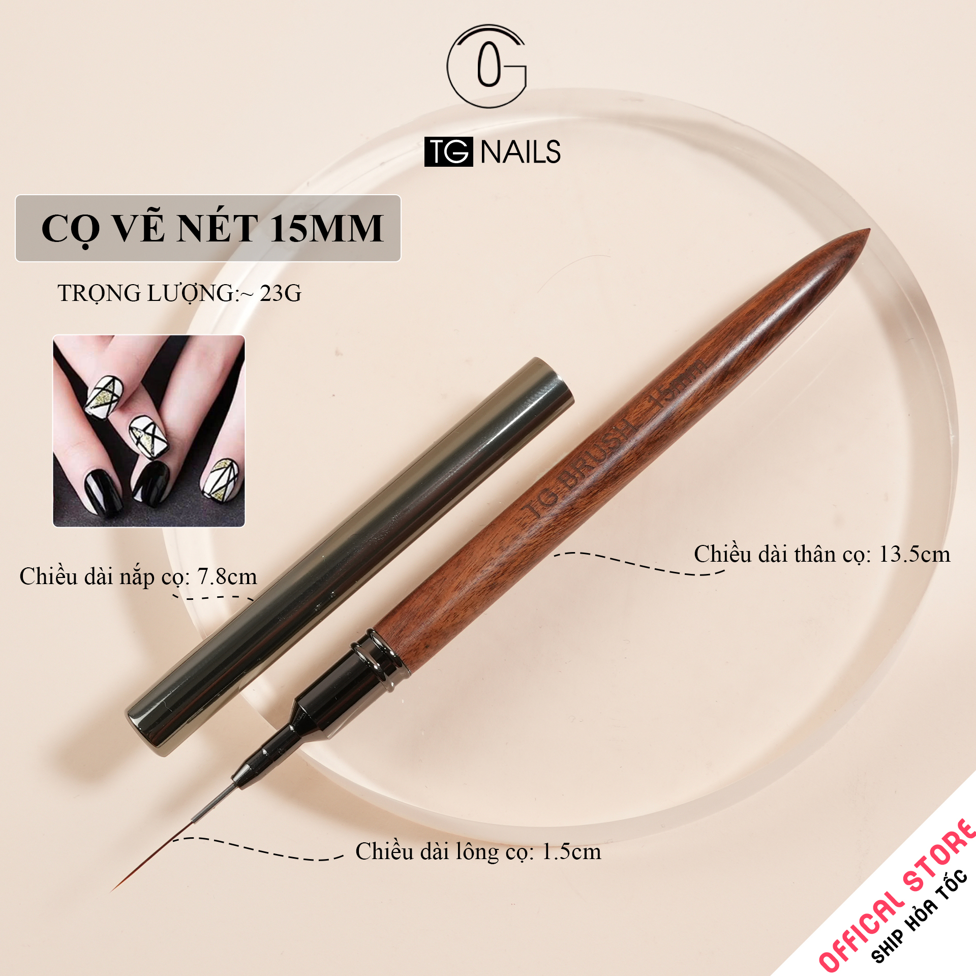 Cọ vẽ móng TG NAILS cán gỗ cao cấp_thumbnail_16