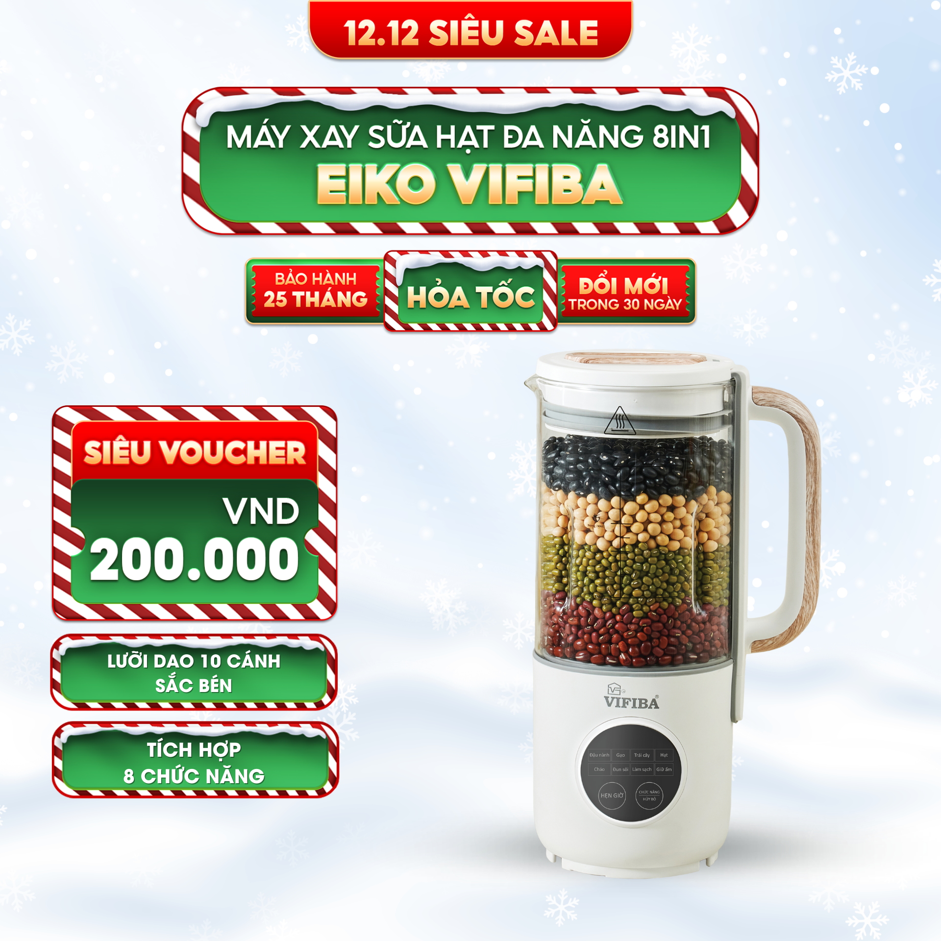 Máy Xay Sữa Hạt Eiko VIFIBA - MUA 1 TẶNG 1