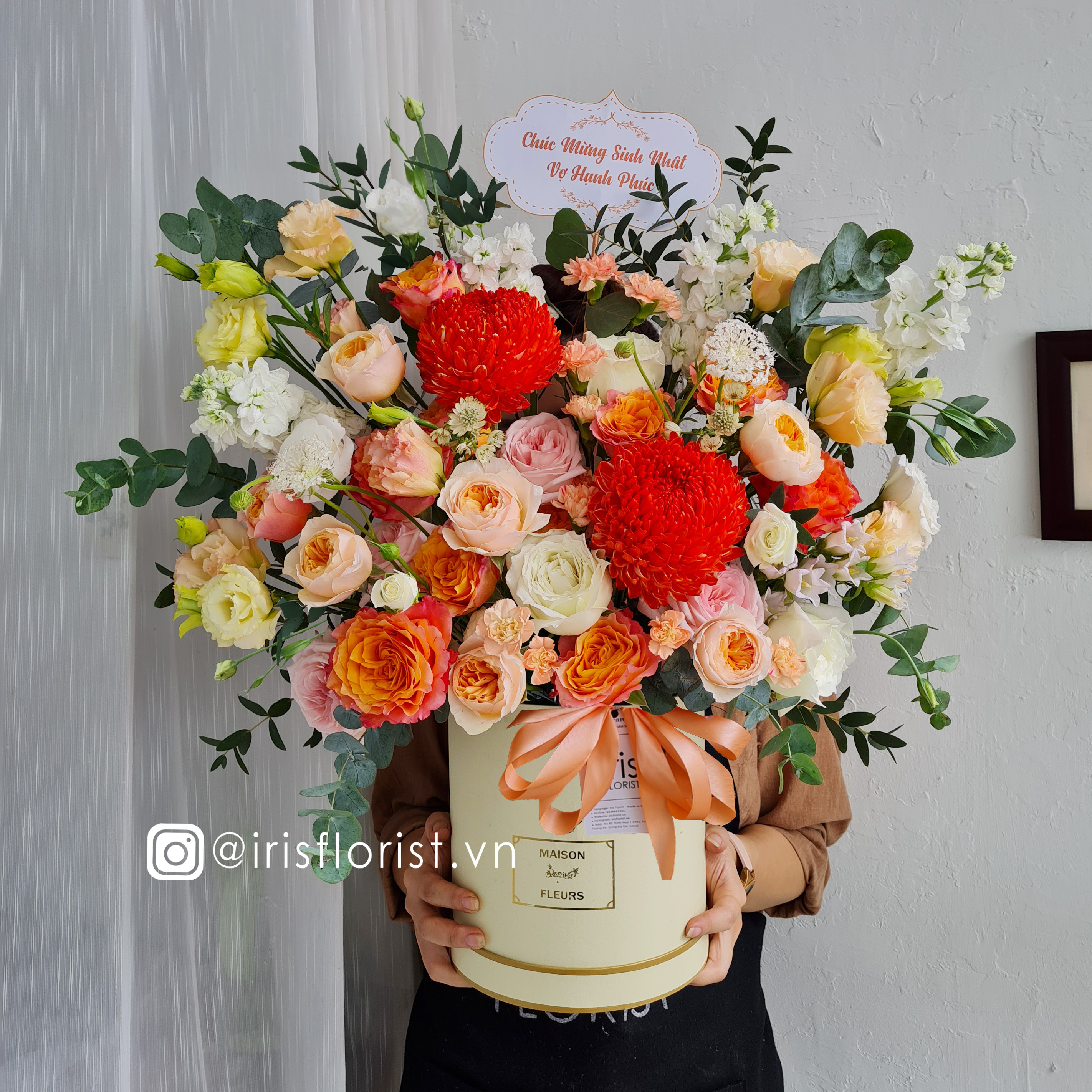 Hộp hoa Tone cam sang trọng