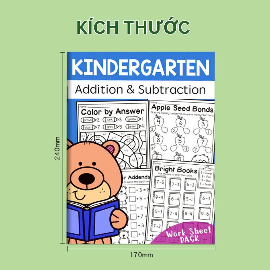 Toán Tiếng Anh mầm non Kindergarten Addition and Subtraction