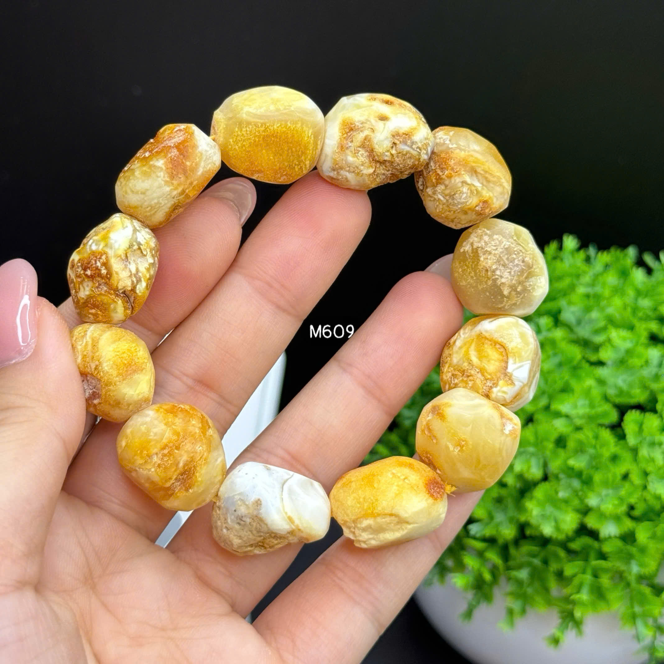 Lắc Tay Hổ Phách Bạch Thô - M609_thumbnail_2