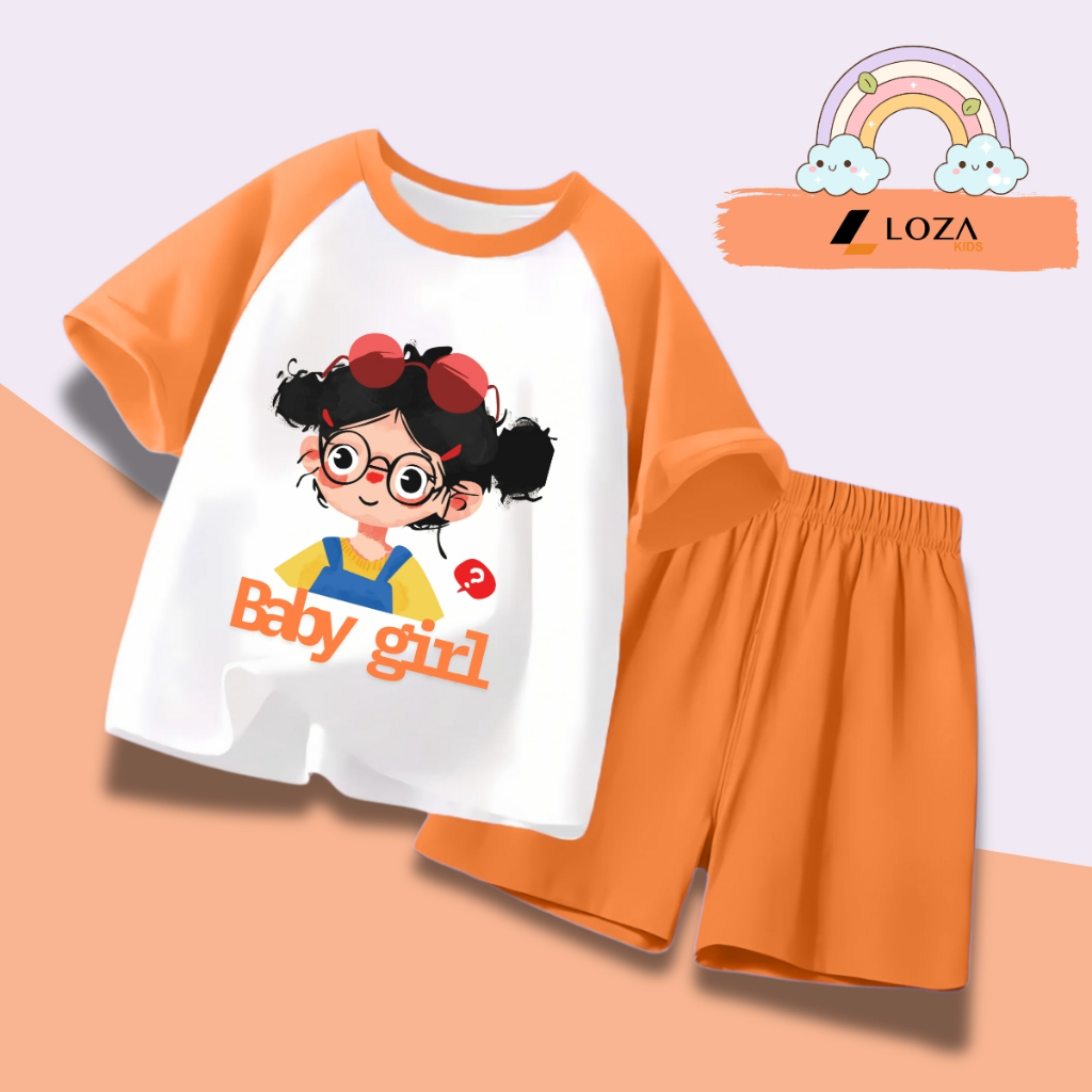 Bộ đồ bé gái in hình Bé gái Baby Girl - Loza Kids FB365_thumbnail_2