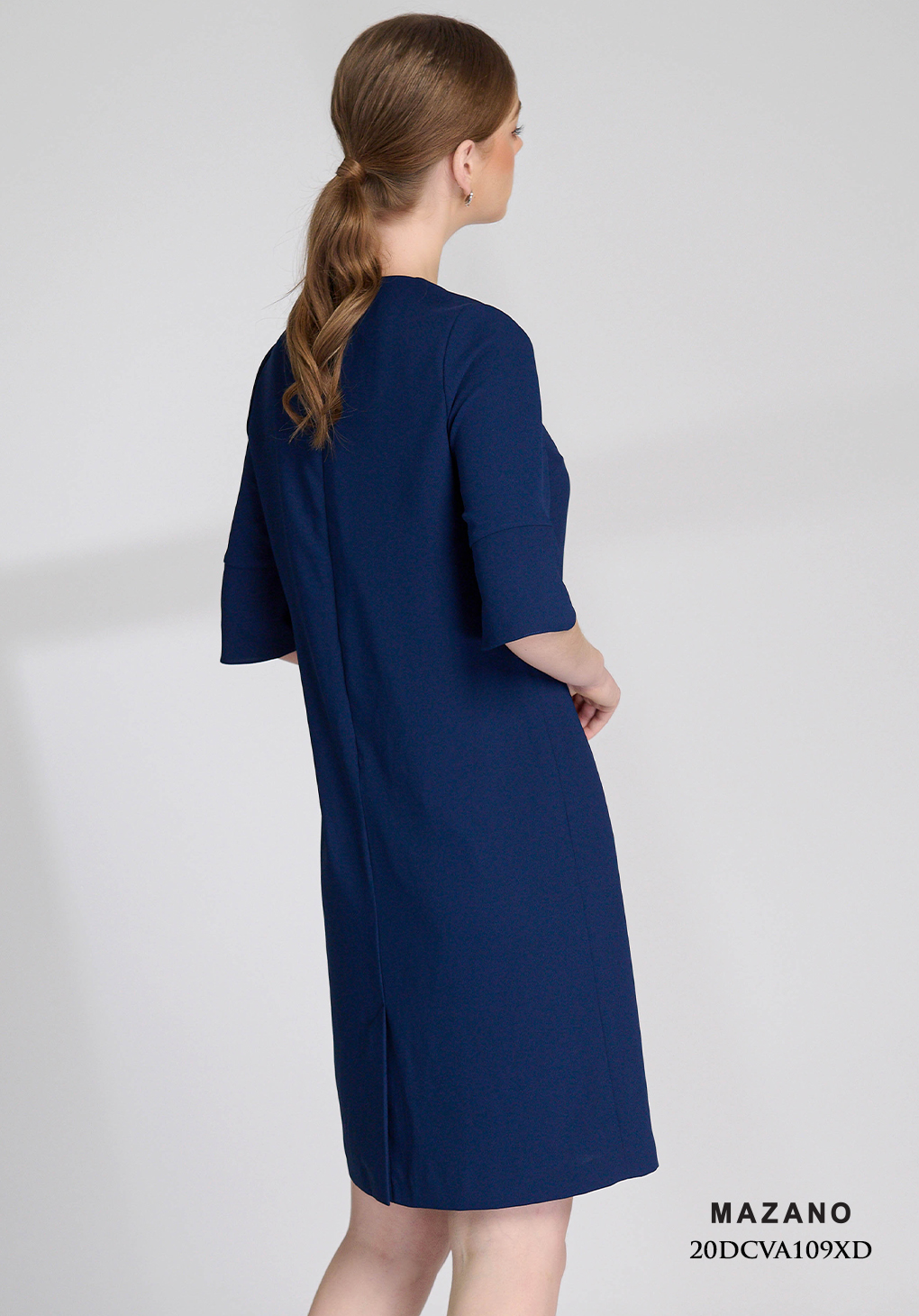 Đầm xanh suông vừa thắt đai trang trí, tay cách điệu_thumbnail_4