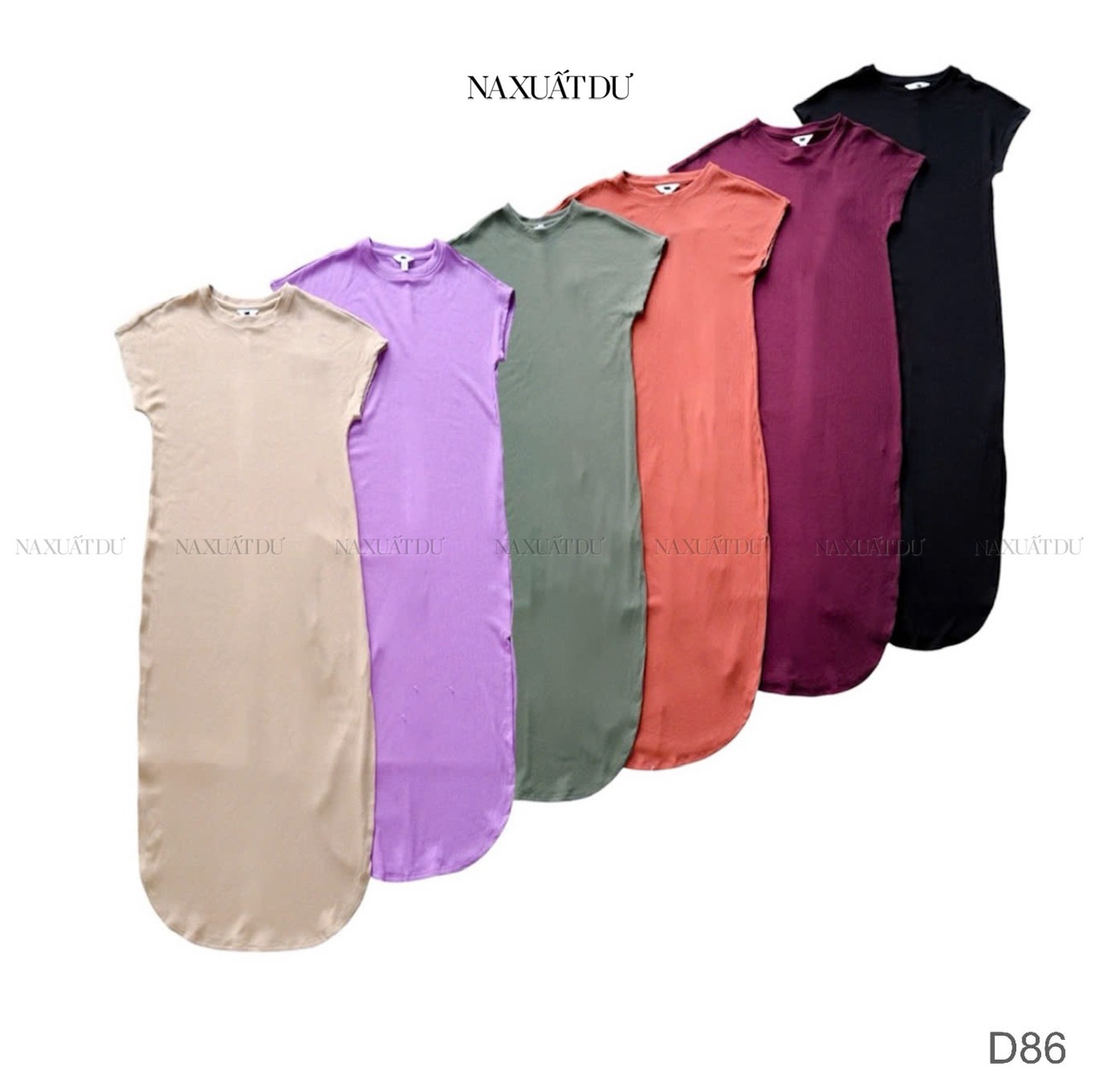 Đầm dài suông xẻ tà nữ 
