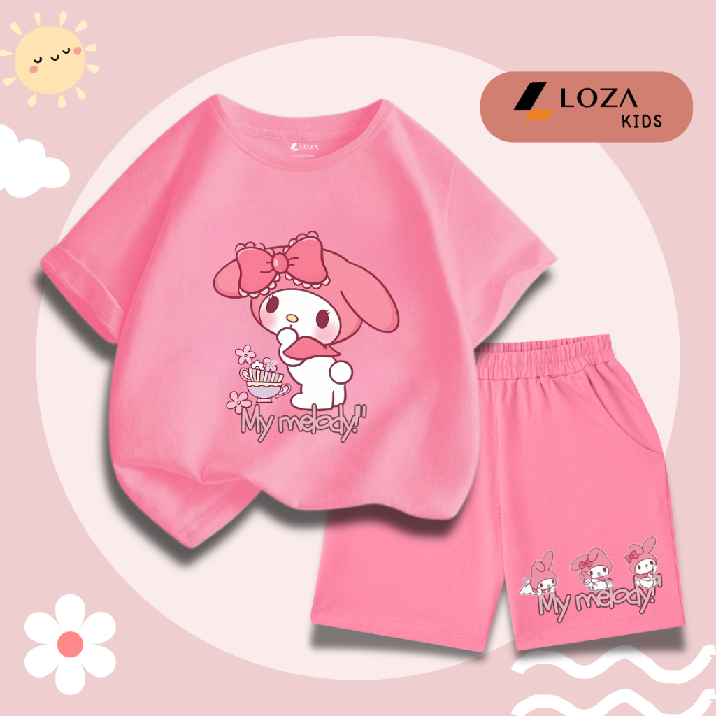 Bộ đồ bé gái in hình 