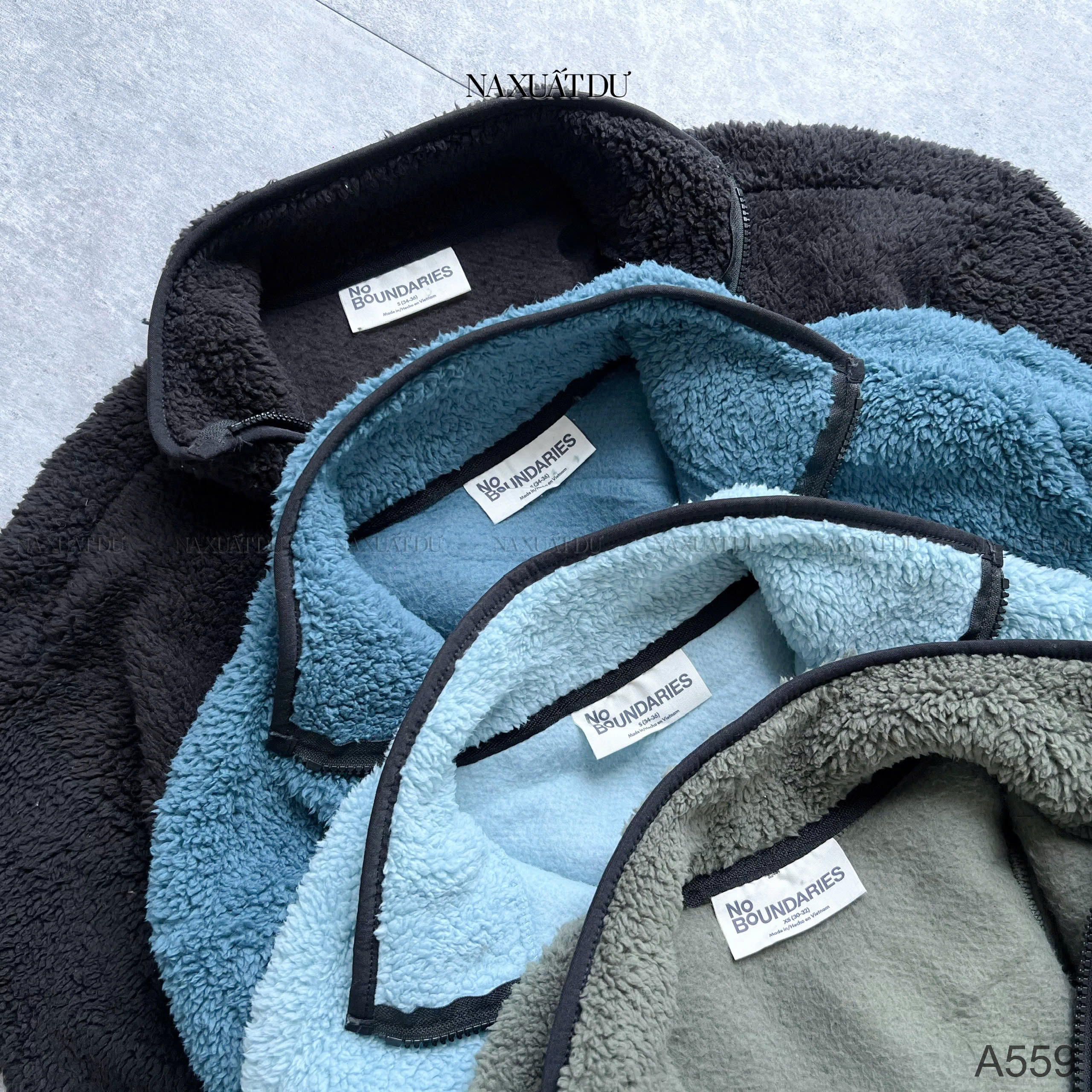 Set 2 Áo lông cổ có dây kéo unisex 