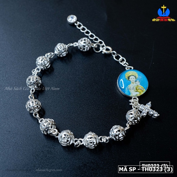 Lắc tay bi cầu Thánh giá + in hình Mẹ La Vang M67 ✔_thumbnail_0