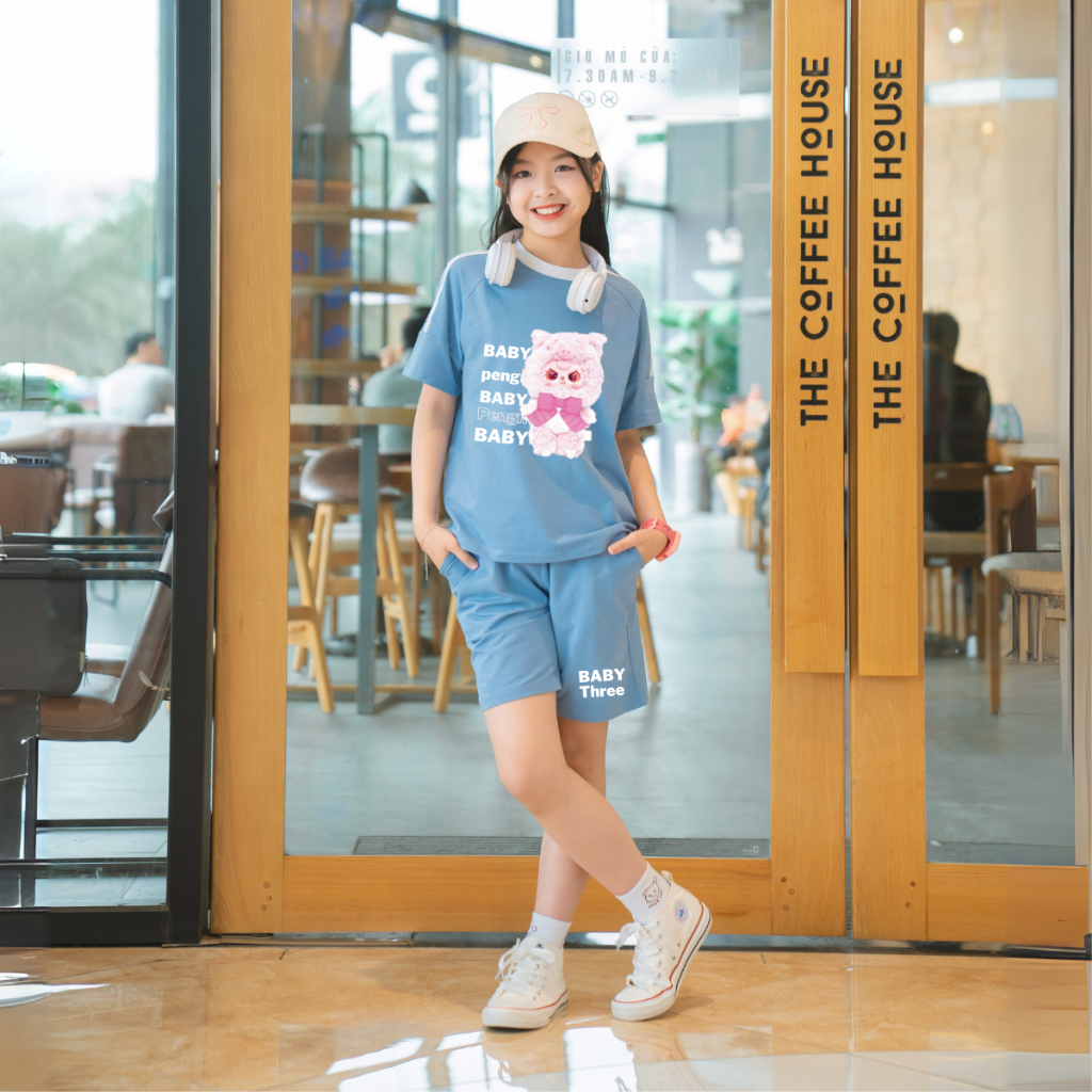 Đồ bộ bé gái phối viền in hình Baby Three - Loza Kids BF331_thumbnail_1