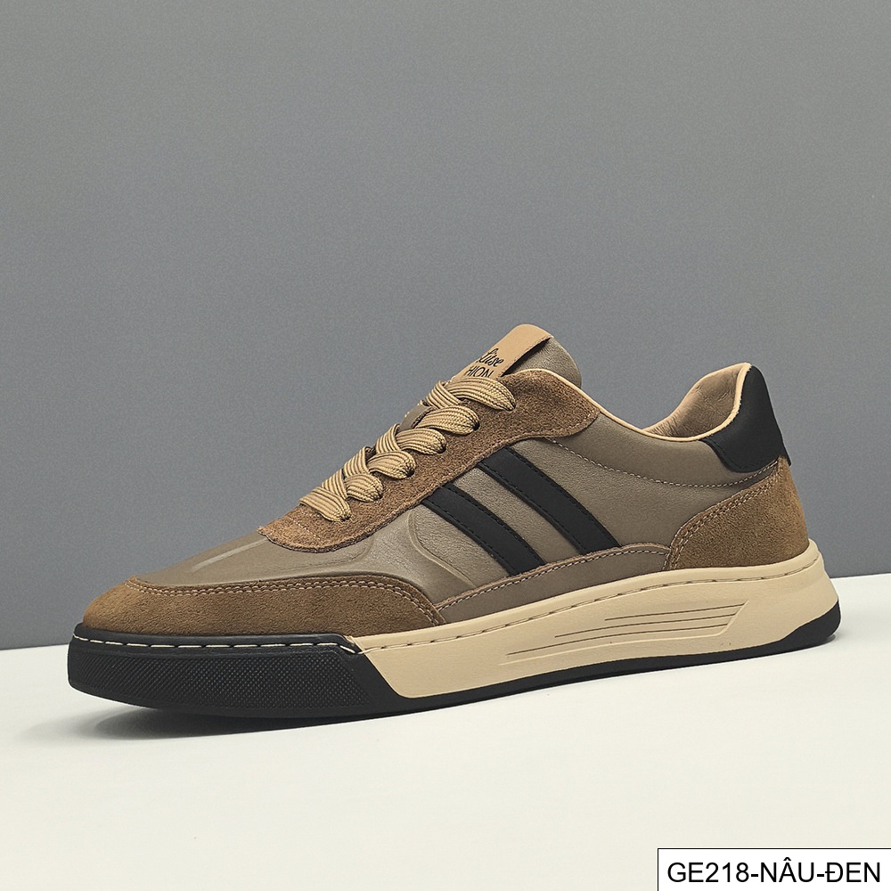 GE218 - Giày đế bằng da cao cấp sang trọng nhẹ nhàng cho nam giày nam dễ phối hợp thời trang giày nam châu Âu giày đế bằng đế mềm cho nam