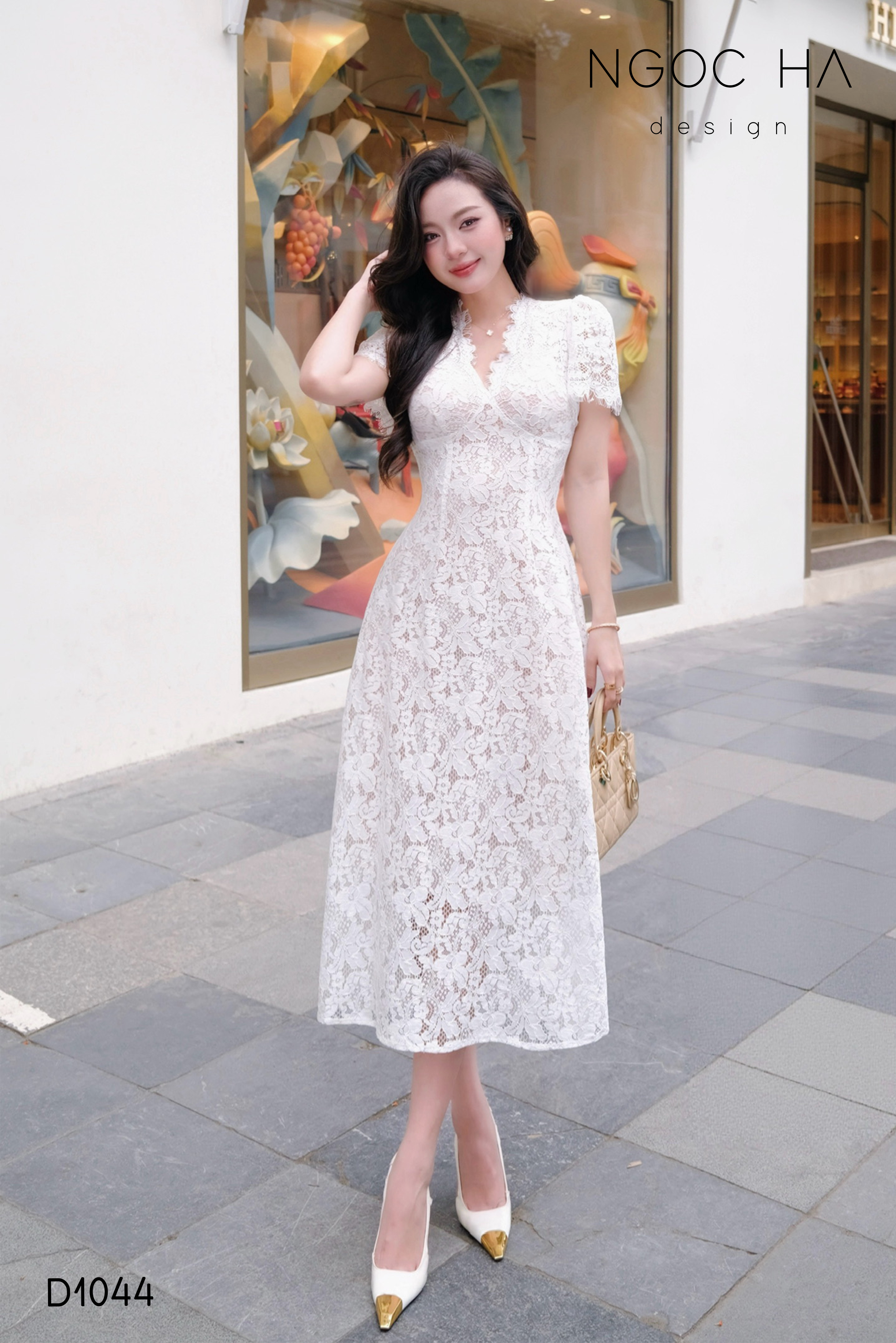 Sara Dress_ Đầm Ren Trắng D1044