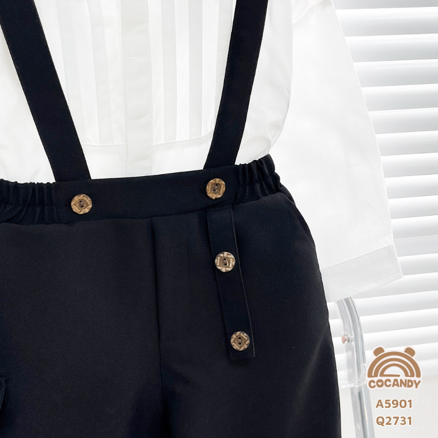 Quần dài ĐEN phối 2 quai dây kèm nơ_thumbnail_2