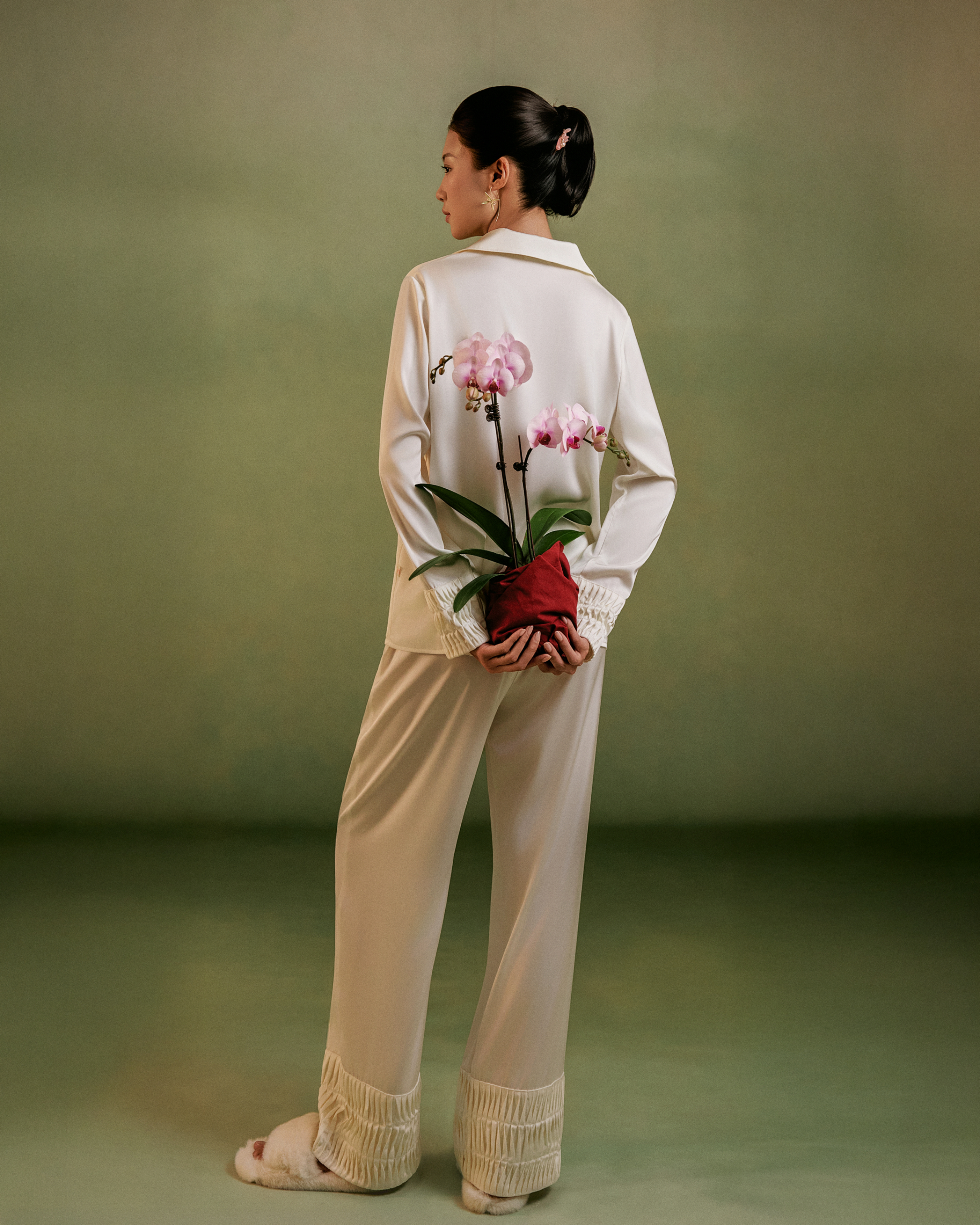 Bộ Lụa Áo Dài Tay, Quần Dài BN671_thumbnail_7