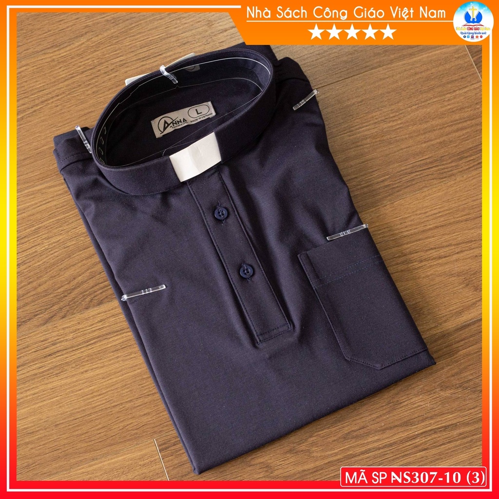Áo thun Cổ Côn Linh Mục ngắn tay NSCGVN NS307-10 Quà tặng  Lễ quan thầy, truyền chức, sinh nhật cha xứ
