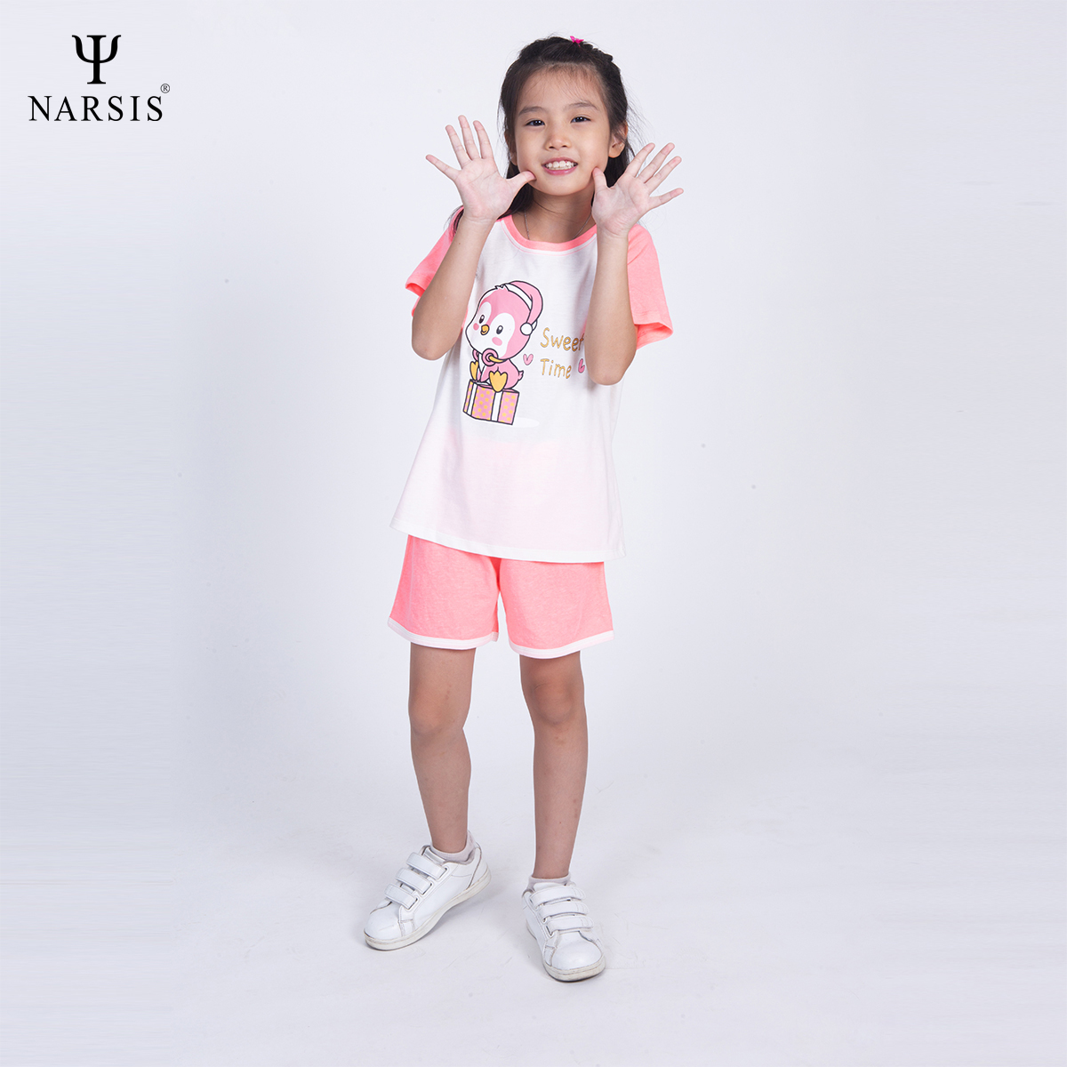 BỘ HÈ BÉ GÁI KM1016 NARSIS CHẤT LIỆU THOÁNG MÁT, DỄ CHỊU, THOẢI MÁI CẢ NGÀY, DỄ VẬN ĐỘNG_thumbnail_2