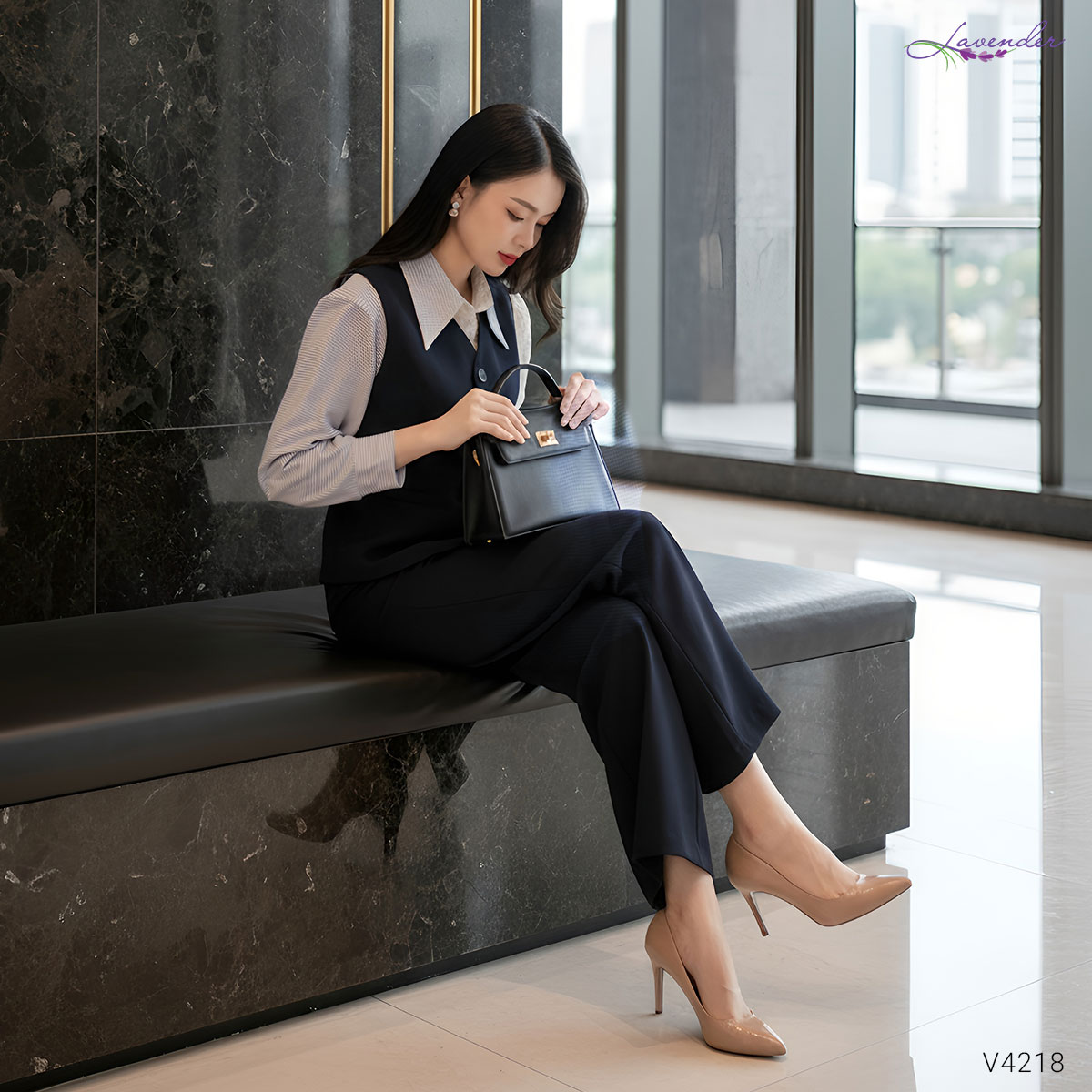 Áo vest gile xanh than V4218_thumbnail_2