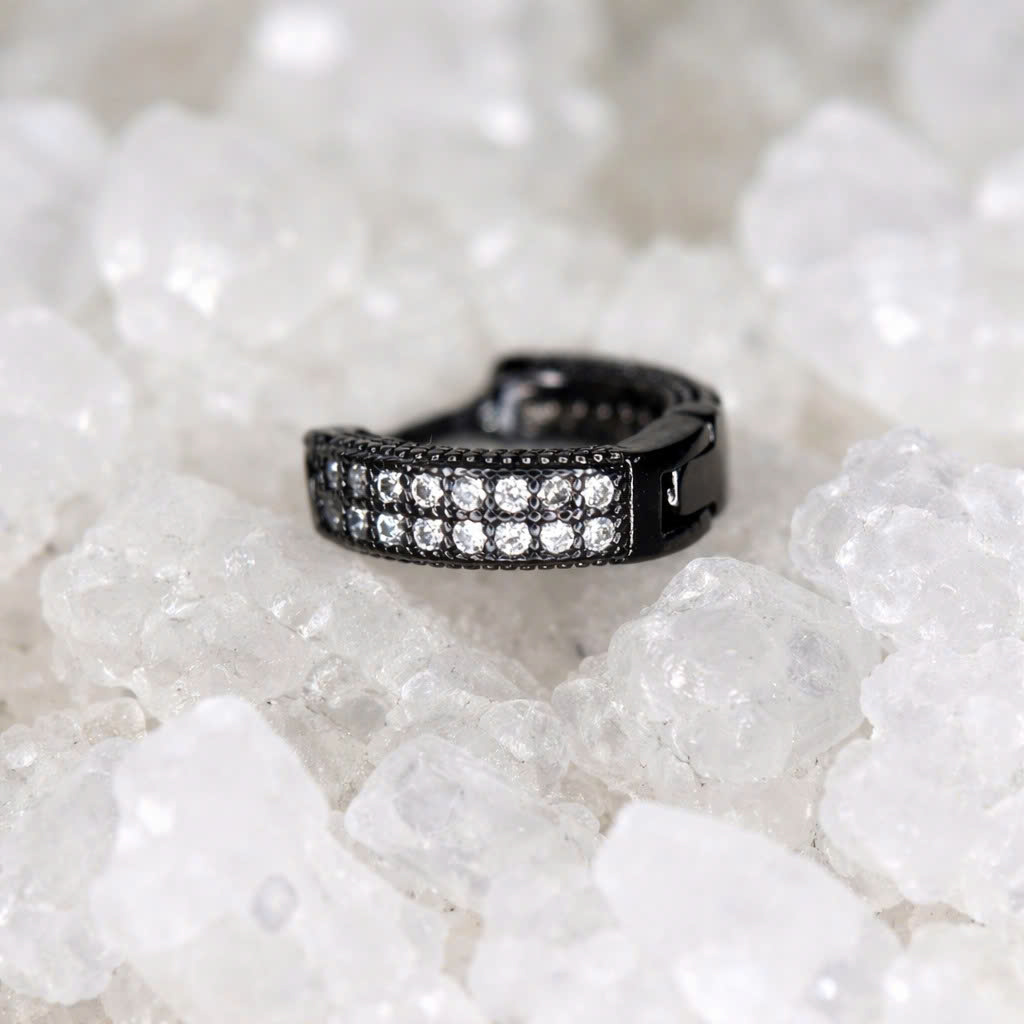 Khuyên vòng kiểu mạ điện đen 2 đá 8mm_thumbnail_1