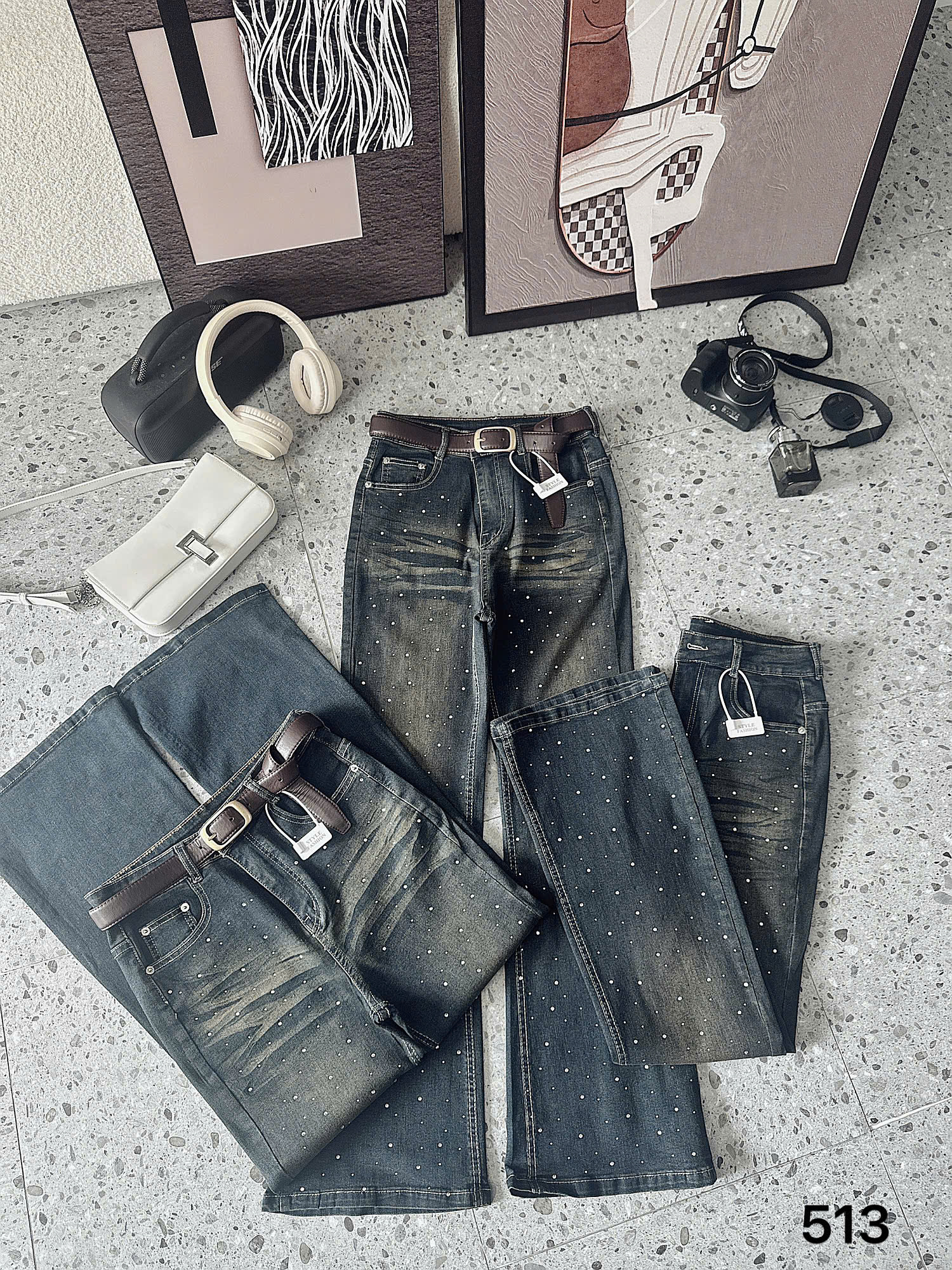 BIGSIZE - QUẦN JEAN ỐNG LOE ÉP ĐÁ T-QJ513_thumbnail_6